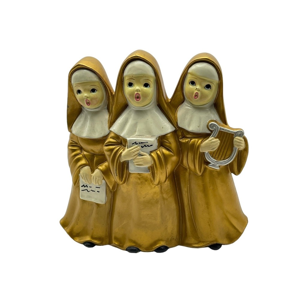 Vintage Musical Nuns Figurine, The Singing Nun "Dominique" Japan READ Plastic